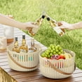 thumbnail image 5 of CxhicLuv Plastic Picnic Basket 8.2×8.2×4.9 Inch – Mesh Storage with Leather Handles, Ideal for Fruits, Vegetables, Outdoor Picnics, Perfect for Food Lovers, Beige, 5 of 8