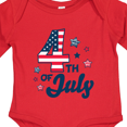 thumbnail image 4 of Inktastic 4th of July with Striped Stars Boys or Girls Long Sleeve Baby Bodysuit, 4 of 5