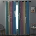 thumbnail image 4 of Noahas Contemporary Rainbow Star Cut Out Stripe Grommet Blackout Curtains, 42 x 84 in, 4 of 8