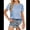 Blue, variant on Womens Satin Dressy Casual Blouses Ruffle Sleeve Textured Tops Shirred Summer Shirt Blue M