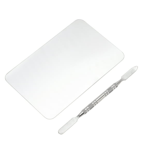 1 Set Portable Square Nail Art Palette Silver Tone