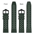 thumbnail image 4 of Fluororubber Watch Band,18mm Quick Release Watch Strap for Men and Women,Green with Black Buckle, 4 of 7