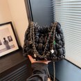 thumbnail image 2 of Bolso de mano acolchado para mujer bolso de mano con cordón en la nube bolsos casuales versátiles de PU, 2 of 9