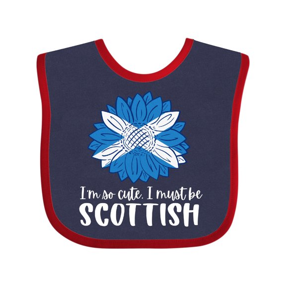 Inktastic I'm So Cute, I Must Be Scottish Sunflower Boys or Girls Baby Bib