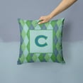 thumbnail image 2 of Carolines Treasures CJ1020-CPW1414 Monogram - Initial C Blue Argoyle Decorative   Canvas Fabric Pillow CJ1020 14Hx14W, 2 of 4