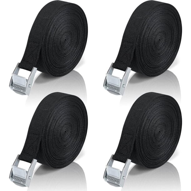 10M Tie Down Strap, 4 Pieces Ratchet Strap with Zinc Alloy Buckle for Fixing Motorcycle/Car/Bike Rack/Luggage/Moving Pulling Power