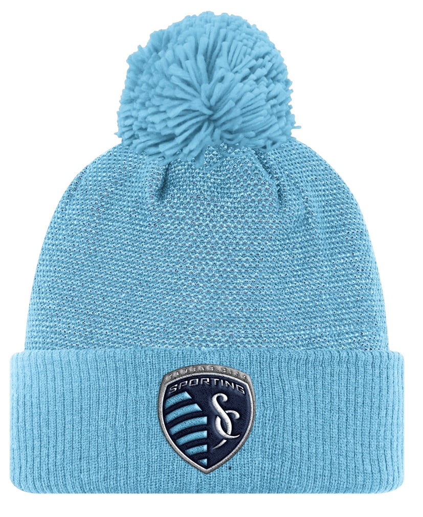 Sporting Kansas City Adidas MLS 2017 Authentic Cuffed Knit Hat with Pom by Adidas