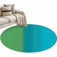 thumbnail image 2 of Color Ombre Striped Round Area Rugs 3 ft, Minimalist Green Teal Blue Gradient Modern Washable Small Area Rug with Non-Slip Sturdy Edge Binding Round Front Door Mat Floor Carpet for Entryway, 2 of 9