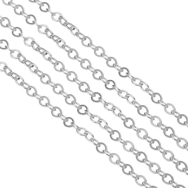 Unique Bargains Total 33 Feet Unfinished Cable Chain Round Link Chain Twisted 3.5mm for Jewelry Making, Silver