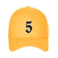thumbnail image 2 of Daxton Structured Baseball Hat Cap Old English A to Z Letter Number Initial-Gold, Number 5, 2 of 4