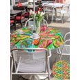thumbnail image 5 of Outdoor Tablecloth with Umbrella Hole for Patio/Picnic/Party/Camping, Watercolor Flip Flop Waterproof Table Cloth Round Cover Washable, Ocean Beach Slippers Summer (Dia 60"), 5 of 8
