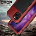 thumbnail image 4 of for iPhone 11 Por Case,Full Body Protective Cover Heavy Duty Shockproof [Tough Armour] Aluminum Alloy Metal Case with Silicone Built-in Screen Protector for Apple iPhone 11 Pro 5.8 Inch - Red, 4 of 9