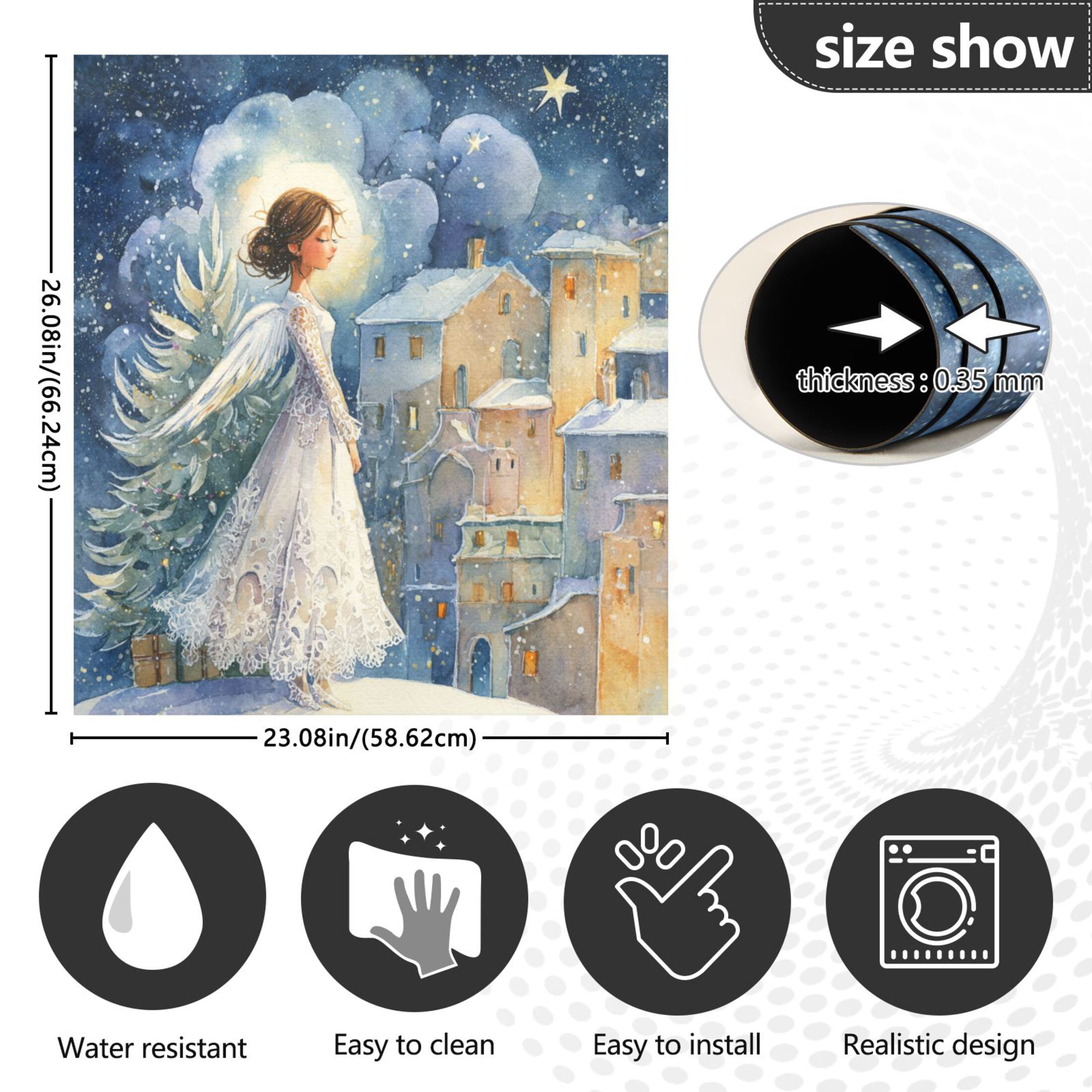 Dishwasher Magnetic Refrigerator Magnet Cover Sticker Home Decorative 23"x26" Wedding Angel