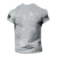thumbnail image 3 of CIENVNSTG Soft Breathable Slim Fit Independence Day Mens T Shirts Short Sleeve Crew Neck Distressed USA Flag Print Arm Patch Detail Vintage Casual Daily Spring Summer 250 Anniversary Tops Gray 2XL, 3 of 3