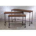thumbnail image 2 of Tripar Wood Nesting Tables with Casters - Brown Set of 3, 2 of 5