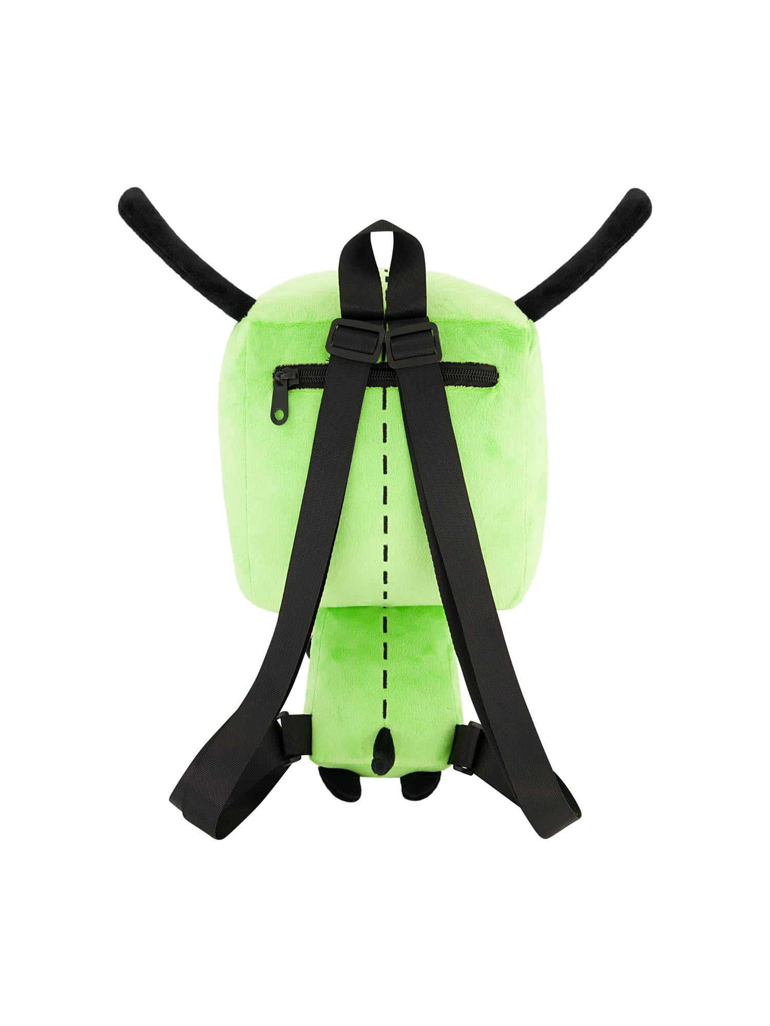 Invader Zim Mini Backpack, GIR Pizza Plush Small Travel Bag Purse for Men and Women, Green, 13 Inch