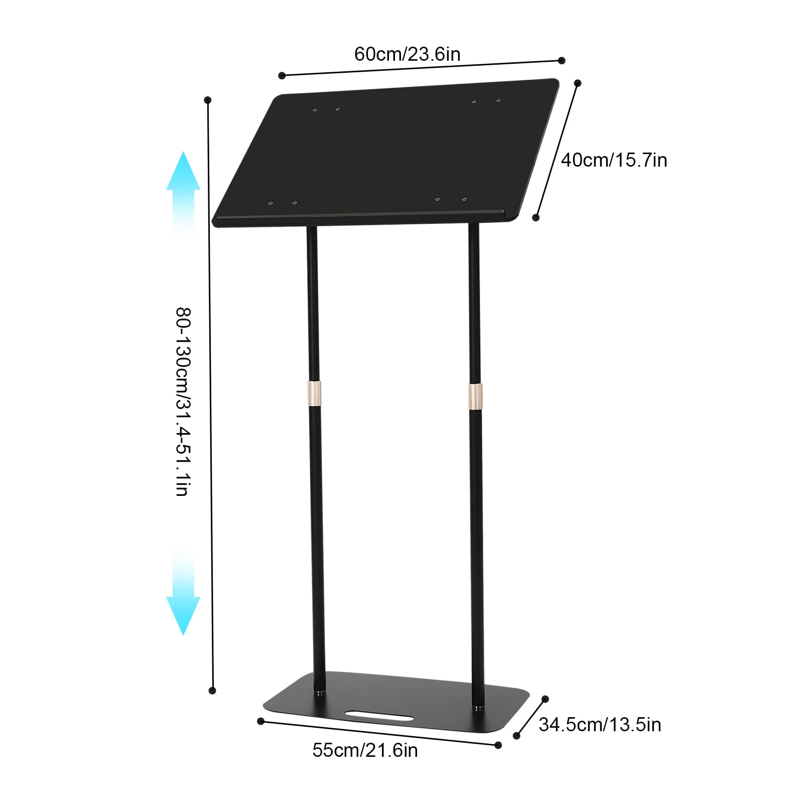 Portable Presentation Standing for Classroom Concert Church Speech, 23.6" L x 15.7" W x 51.1" H
