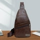 thumbnail image 3 of Mochila cruzada, bandolera con puerto de carga USB y orificio para auriculares, bolsa de pecho multiusos para senderismo, viajes al aire libre y desplazamientos diarios, X1 Aestivo | Café |, 3 of 6