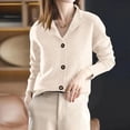 thumbnail image 3 of Gytharion Sweaters for Women Soft Comfy Button Down Shirts Fashion Solid Casual Long Sleeve Knitted Blouses, 3 of 7