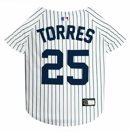 UPC: 0849790093904 | Pets First MLBPA Gleyber Torres Mesh Jersey for Dogs and Cats – Licensed Soft Poly-Cotton Jersey – Large
