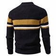 thumbnail image 4 of Babcutegg Big and Tall Mens Quarter Zip Sweater Stand Collar Color Block Knit Pullover Casual Fall Winter Top Size 2XL, 4 of 5