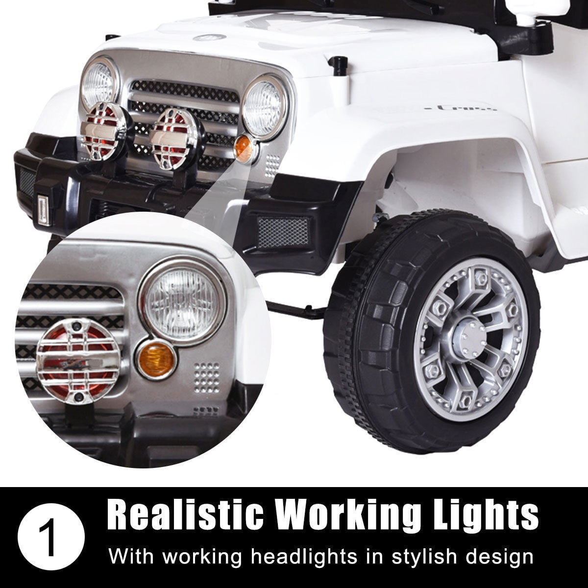 Veryke Electric Cars for Kids, White Mini Car Toy for Kids, Battry-Powered Ride On Mini Car Gifts for Children Child Boys, 12V Kids Ride-On Truck Car w/ Remote Control