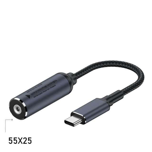Cable adaptador para computadora portátil PD100W, interfaz de CC a cable de conversión tipo C, fuente de alimentación de CC, segundo puerto de carga tipo C
