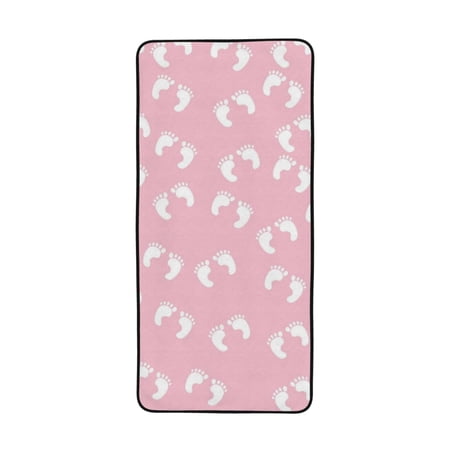 LNWH Bath Towel, Baby Footprints Footsteps Pattern Absorbent Coral Fleece Bath Towel for Bathroom, Gym, Beach-27x55in
