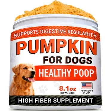 STRELLALAB Pumpkin for Dogs - 8.1oz High Fiber Powder Supplement - Stool Consistency and Softener - Diarrhea, Constipation, Upset Stomach, Food Sensitivity, Scoot - Digestion Support - Made in USA