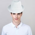 thumbnail image 5 of Sombrero de verano retro a rayas para hombre y mujer, con circunferencia de 56-58 cm, para exteriores, protector solar, estilo jazz, 5 of 5