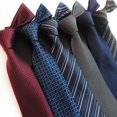 thumbnail image 2 of Corbata de hombre de tela teñida con hilo de poliéster, ropa de negocios, corbata a juego, 2 of 6
