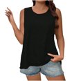 thumbnail image 2 of Sevevn Women's Plus Size Solid Color Round Neck Tank Top Sleeveless Loose T-shirt Savings Up to 30% Off Black XXXL, 2 of 8