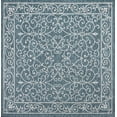 thumbnail image 3 of JONATHAN Y SANTA MONICA 8' Square Area Rug, Charleston Vintage Filigree Textured Weave - Teal/Gray, SMB106F-8SQ, 3 of 4