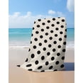thumbnail image 4 of Wave Point Black Beach Towels Oversized Super Absorbent, Modern Minimalist Geometric on Linen Lightweight Bath Towel Quick Dry Sets For Bathroom/Pool/Rv Camping/Beach Play/Gym Room/Picnic 30"x60", 4 of 8