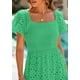 thumbnail image 5 of Vestido PRETTYGARDEN Verano 2025 con ojales, cuello cuadrado, manga abullonada, 5 of 9