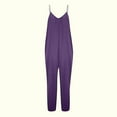thumbnail image 4 of 11-12 Years Girls Jumpsuits Kids Sleeveless Spaghetti Straps Romper Long Pants with Pockets Purple, 4 of 5