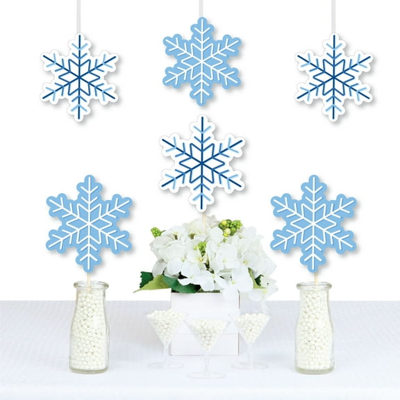 Big Dot of Happiness Blue Snowflakes - Decorations DIY Winter Holiday Party Essentials - Set of 20