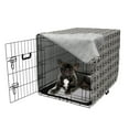 thumbnail image 5 of Retro Dog Crate Cover, Minimalist Spiraling Geometric Swirly Stripes Boho Influences Mosaic, Easy to Use Pet Kennel Cover Small Dogs Puppies Kittens, 7 Sizes, Charcoal Grey and Off White, by Ambesonne, 5 of 6