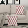 thumbnail image 3 of Hot Pink Floral Pillow Covers 16x16 Set of 2 Spring Summer Flower Leaves Print Decorative Throw Pillow Cases Outdoor Farmhouse Decoration for Sofa Couch Bed, 3 of 6
