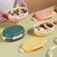 thumbnail image 2 of Fiambrera Bento para niños, a prueba de fugas, diseño de aislamiento térmico de 2 rejillas, fiambrera portátil para niños, fiambrera Bento sin BPA, contenedor de preparación de comidas apto, 2 of 3