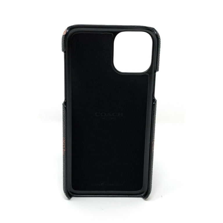 Coach iPhone 11 12 Bumper Card Holder Case With Strap Black