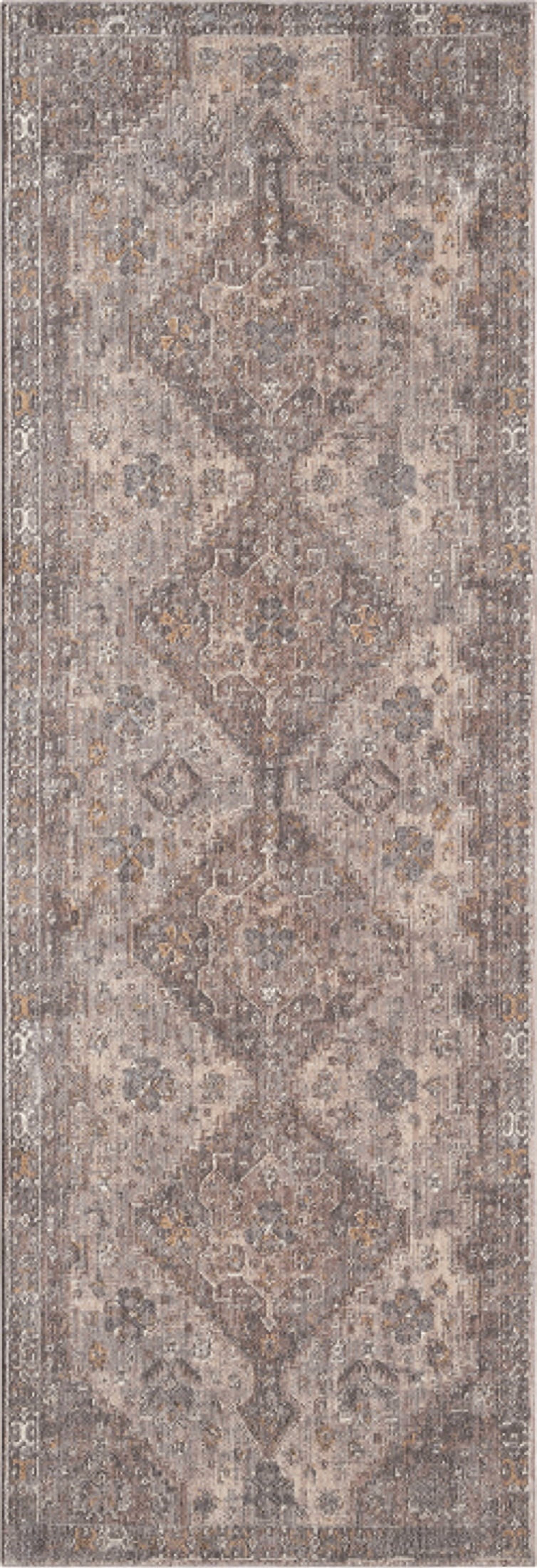 United Weavers Utopia Chester Oriental Border Runner Rug, Grey, 2'7" x 7'2"