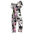 thumbnail image 7 of Rigardu Pajama Sets for Women 2 Piece Short Sleeve Womens Pajamas Short Sleeve Sleepwear Tops and Capri Pants Print Pajama Sets with Pockets Pajamas Suit Womens Pajamas Set White Xxl, 7 of 7