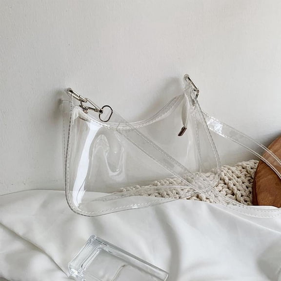 JZROCKER Fashion Vintage Ladies Solid Color Clear Underarm Bag Casual Women Hobos Handbags Purse Cell Phone Shoulder Bag