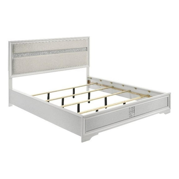 Miranda 54-inch Upholstered California King Panel Bed White