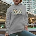 thumbnail image 2 of Daisy in Love Pun Quote with Daisies & Butterflies Art Merch Gift, Heather Grey Hooded Sweatshirt or Hoodie, Medium, 2 of 5