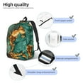 thumbnail image 4 of Yiaed Emerald Color Gold Marble Print Backpack, Premium Laptop Backpack, Travel Backpack for Women, Lightweight Backpacks, Comfortable Back Pack-Medium, 4 of 7
