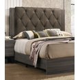thumbnail image 4 of Contemporary Upholstered Tufted Headboard California King Size Bed Gray Color Wooden 1pc Set Bedframe Slats, 4 of 6