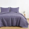 thumbnail image 2 of Chezmoi Collection Kingston Queen Size Bedspread Set, 3-Piece Dusty Purple Oversized Quilted Microfiber Lightweight Bedspread Coverlet (100"x106"), 2 of 9