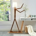 thumbnail image 3 of Cool Tall Floor Lamp Decorative Reading Standing Wood Swing Arm Wood Lighting for Corner Kids Boys Girls Bedroom Living Room Home Improvement Office Farmhouse - with LED Bulb (Walnut), 3 of 19